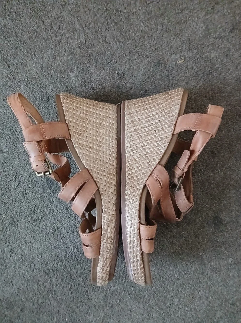 Cobb Hill Women's Tan Wedge Sandals with Braided Size 7.5M